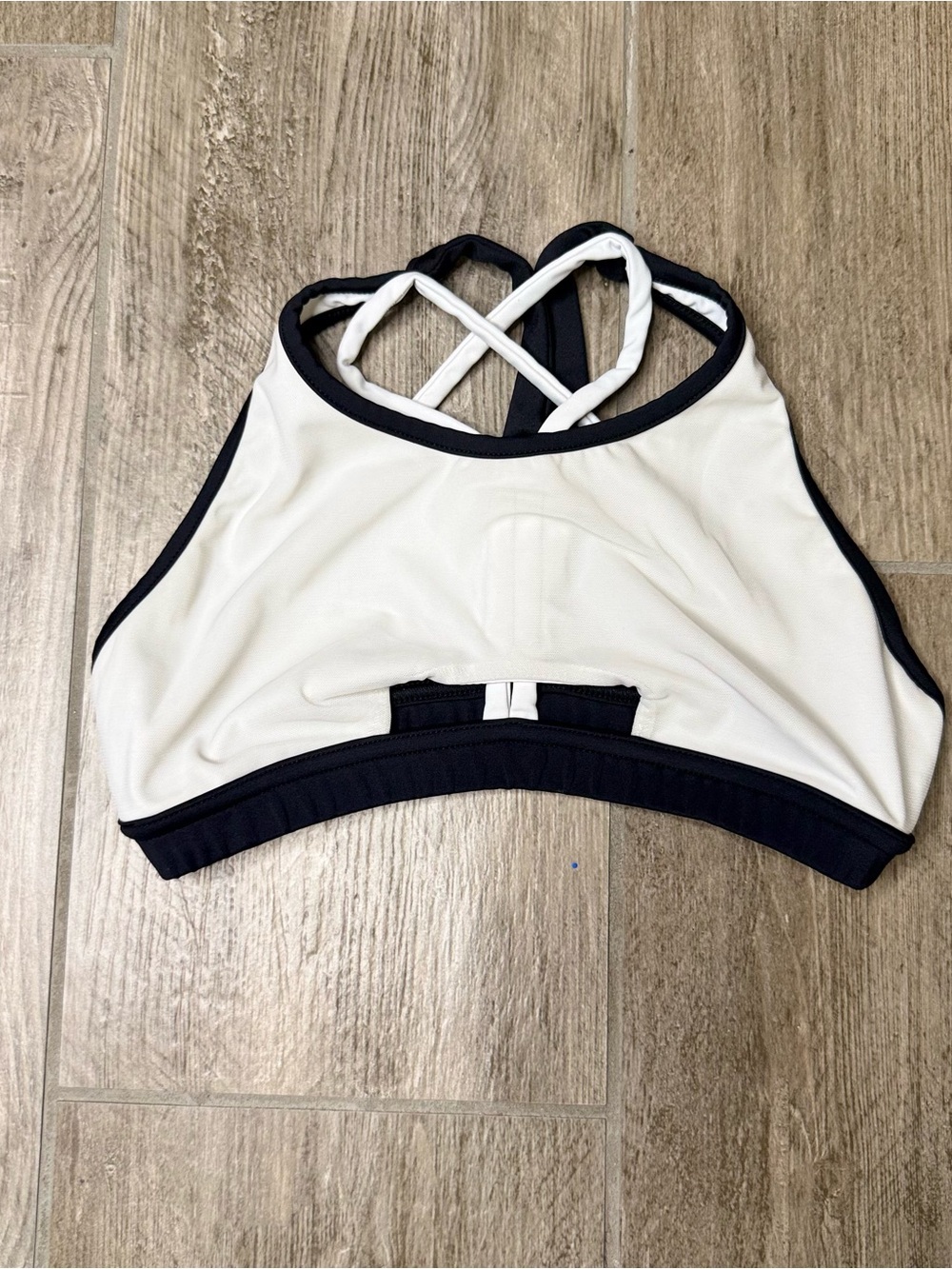 Tiger Friday Adult Small White and Black Strappy Dancewear Top